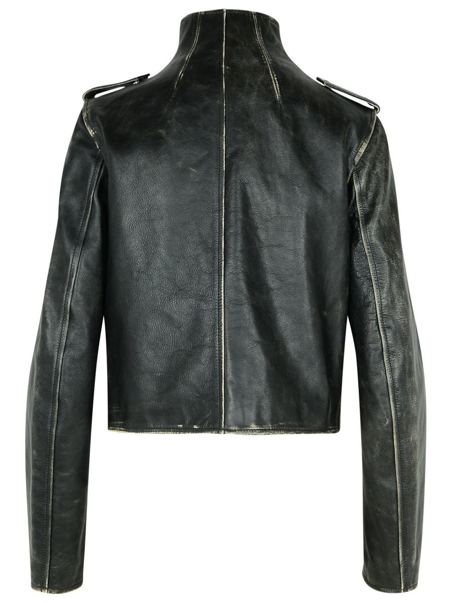 Off-White Black Leather Jacket - 3