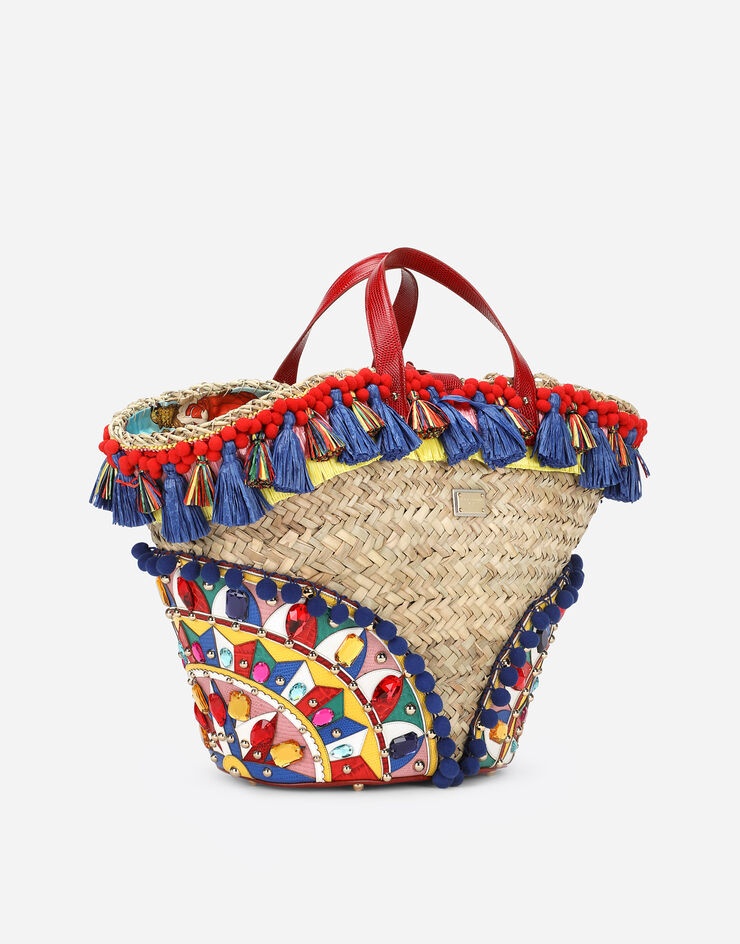 Straw Kendra coffa bag with embroidery - 3