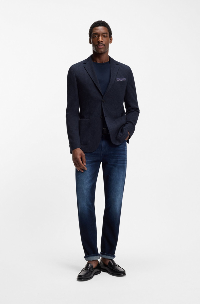 BOSS HERRINGBONE REGULAR-FIT JACKET IN A COTTON BLEND outlook