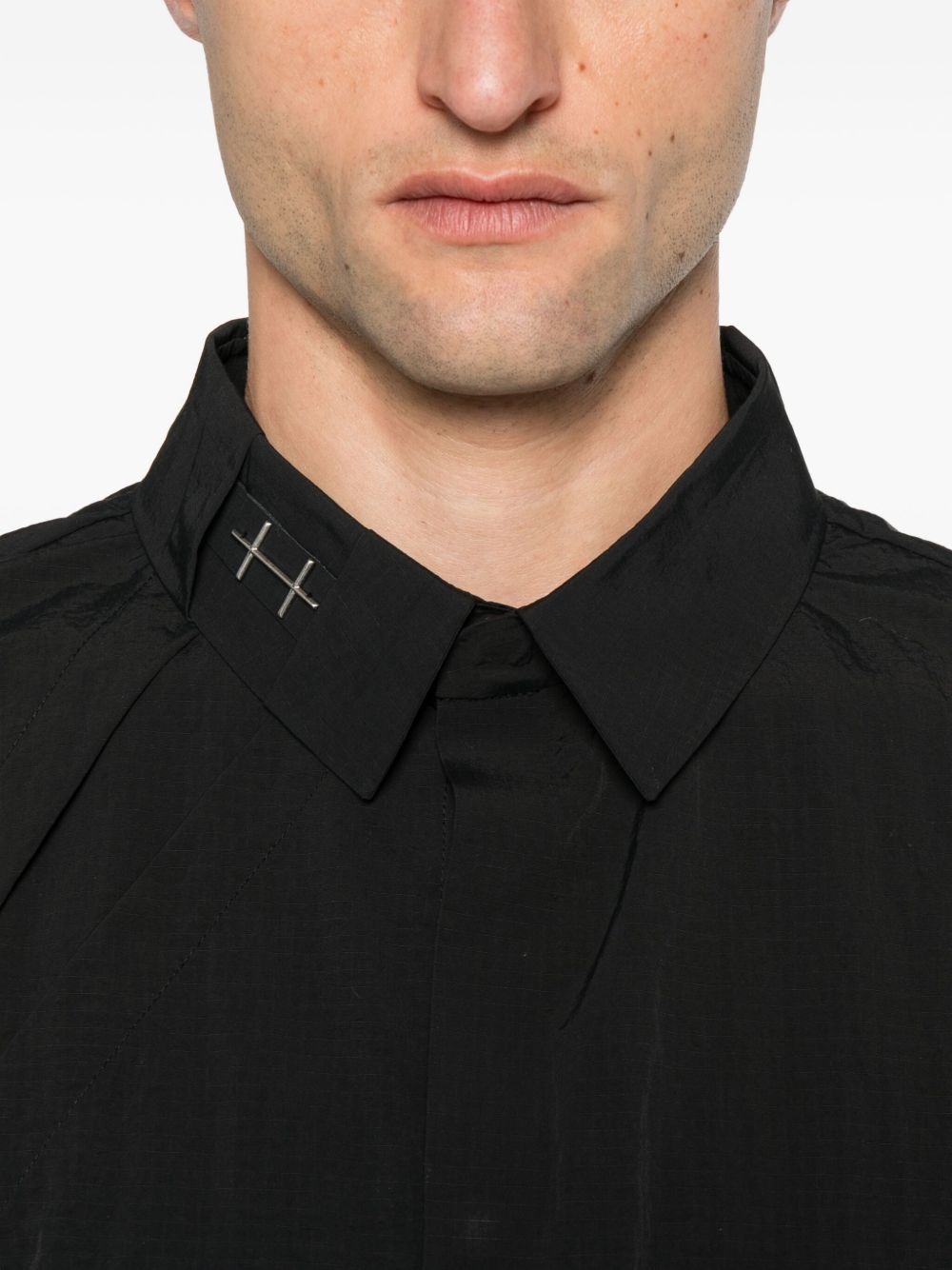 pin-detailed panelled shirt - 5