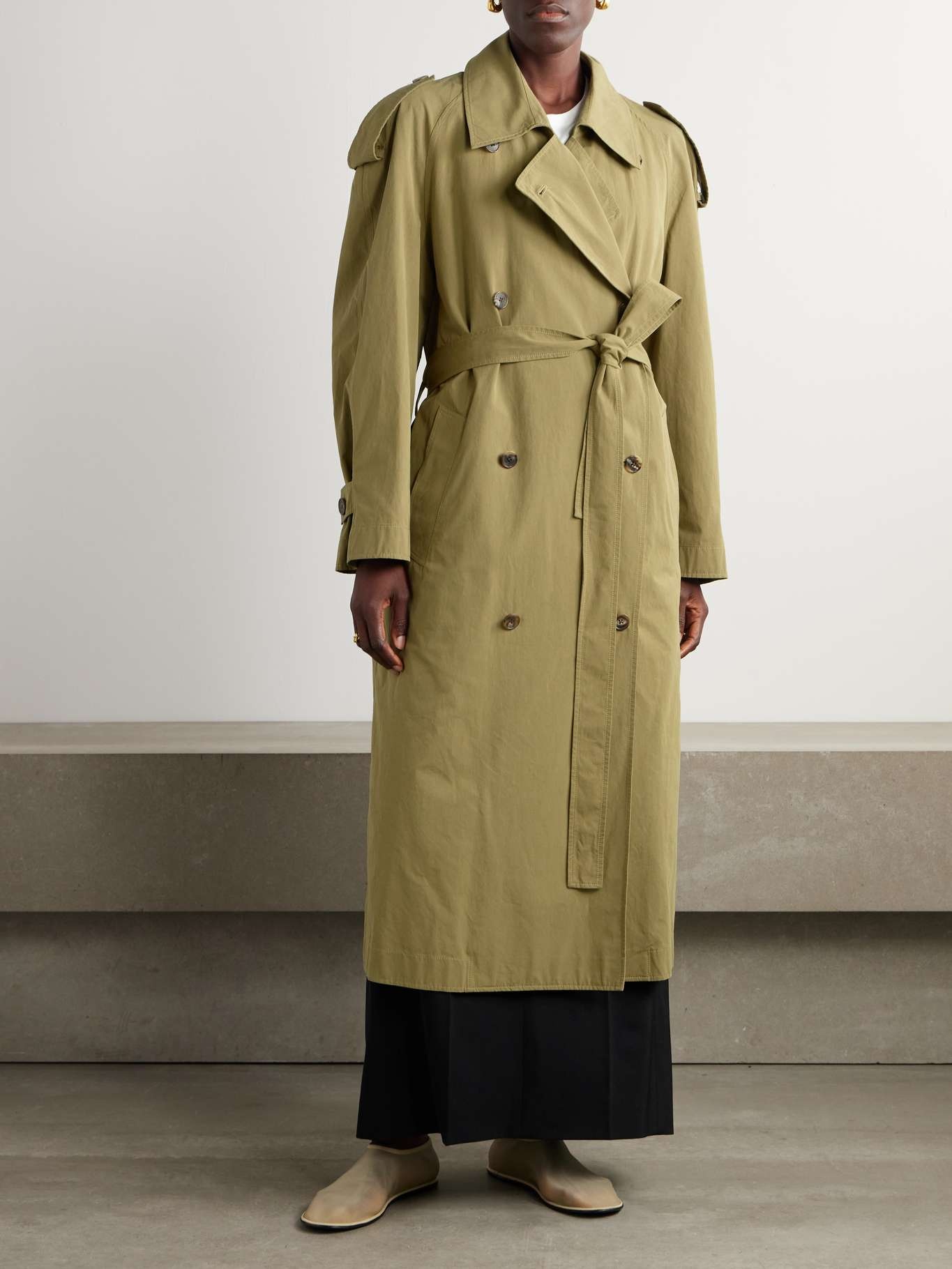 Denver oversized belted double-breasted cotton-gabardine trench coat - 2