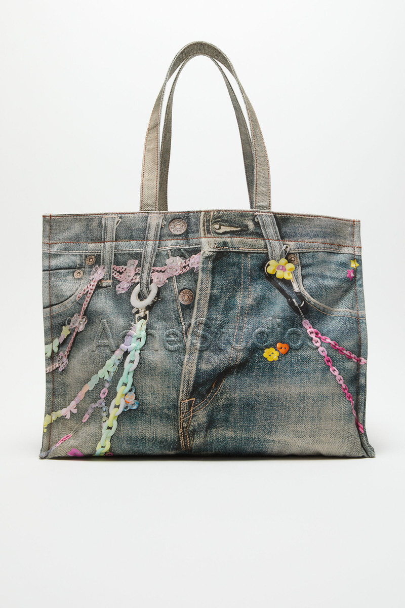 Logo shoulder tote bag - Mid blue 1