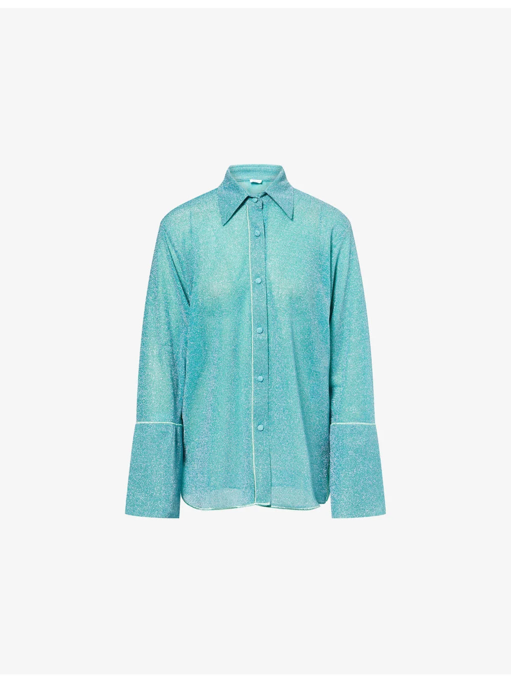 Lumiere Long-Sleeve Metallic Knit Shirt - 1