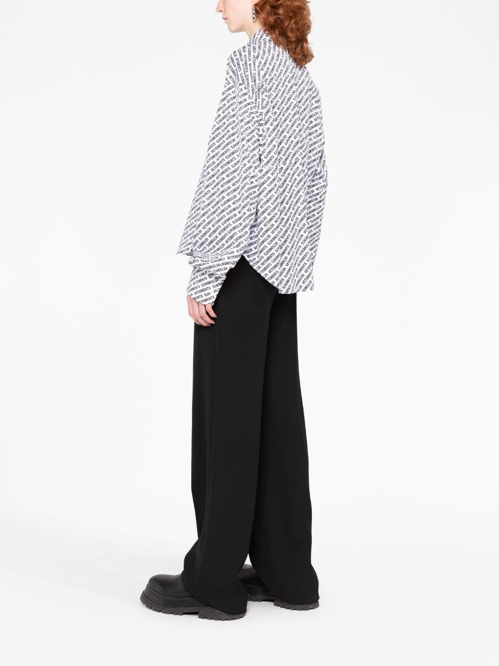 logo-print cotton shirt - 6