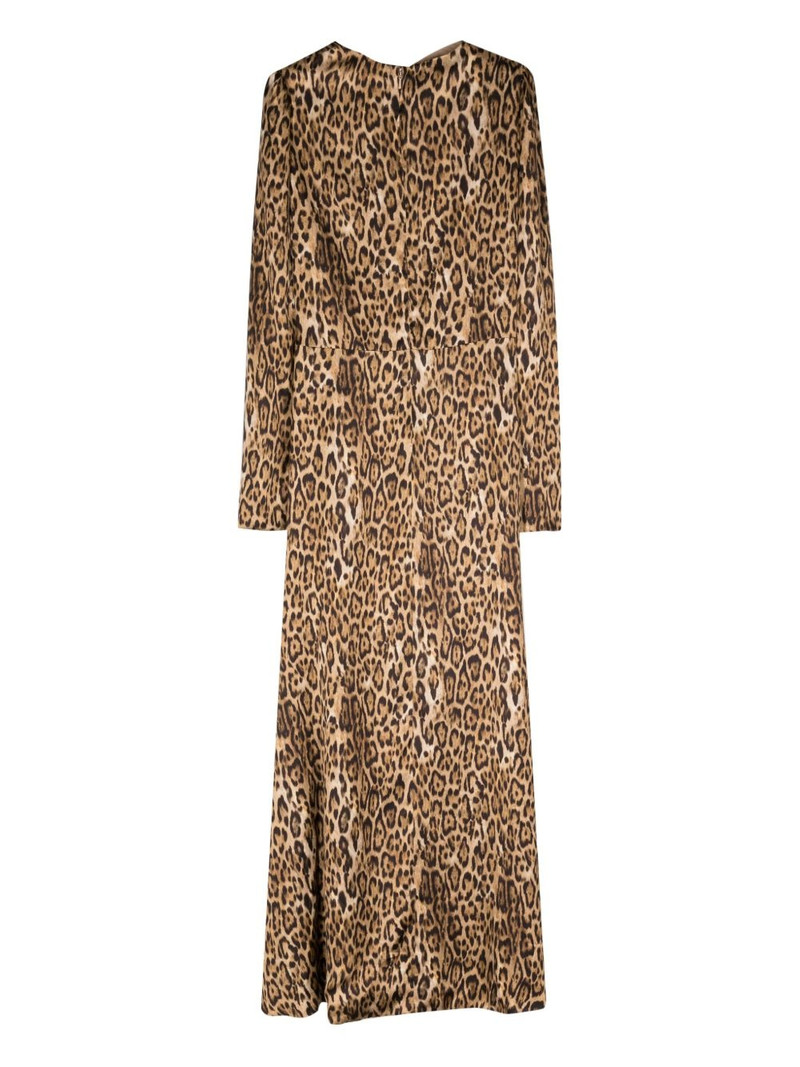 COSTARELLOS Lala leopard-print draped dress outlook