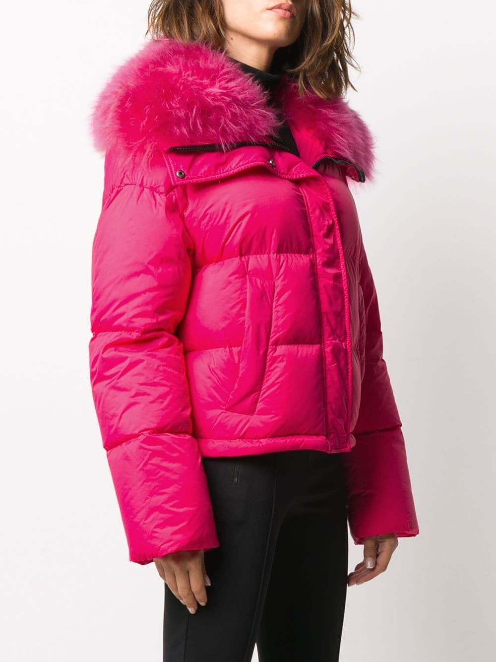 fur-rimmed puffer jacket - 3