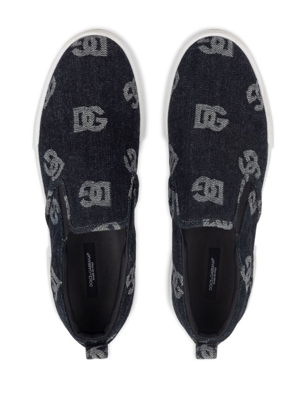 monogram jacquard slip-on sneakers - 4