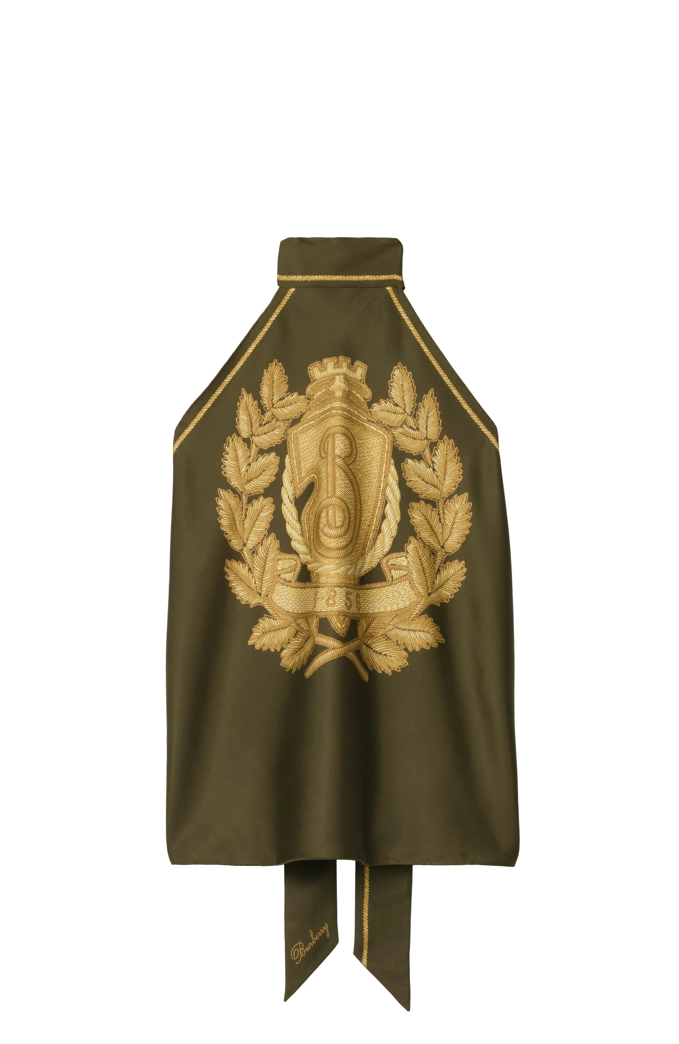 burberry B Crest Silk Scarf Top in Marsh Green at Nordstrom - 1