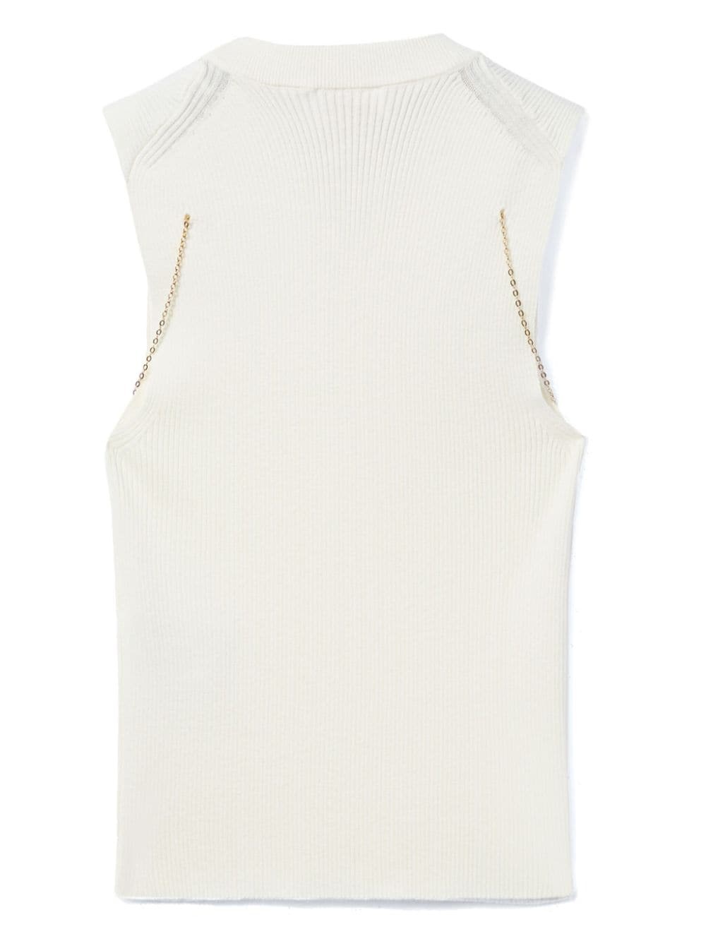 logo-plaque ribbed knit top - 2
