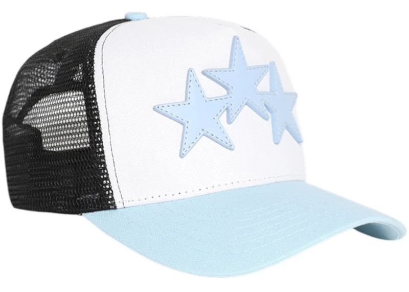 AMIRI AMIRI 3 Star Trucker Cap White/Blue outlook