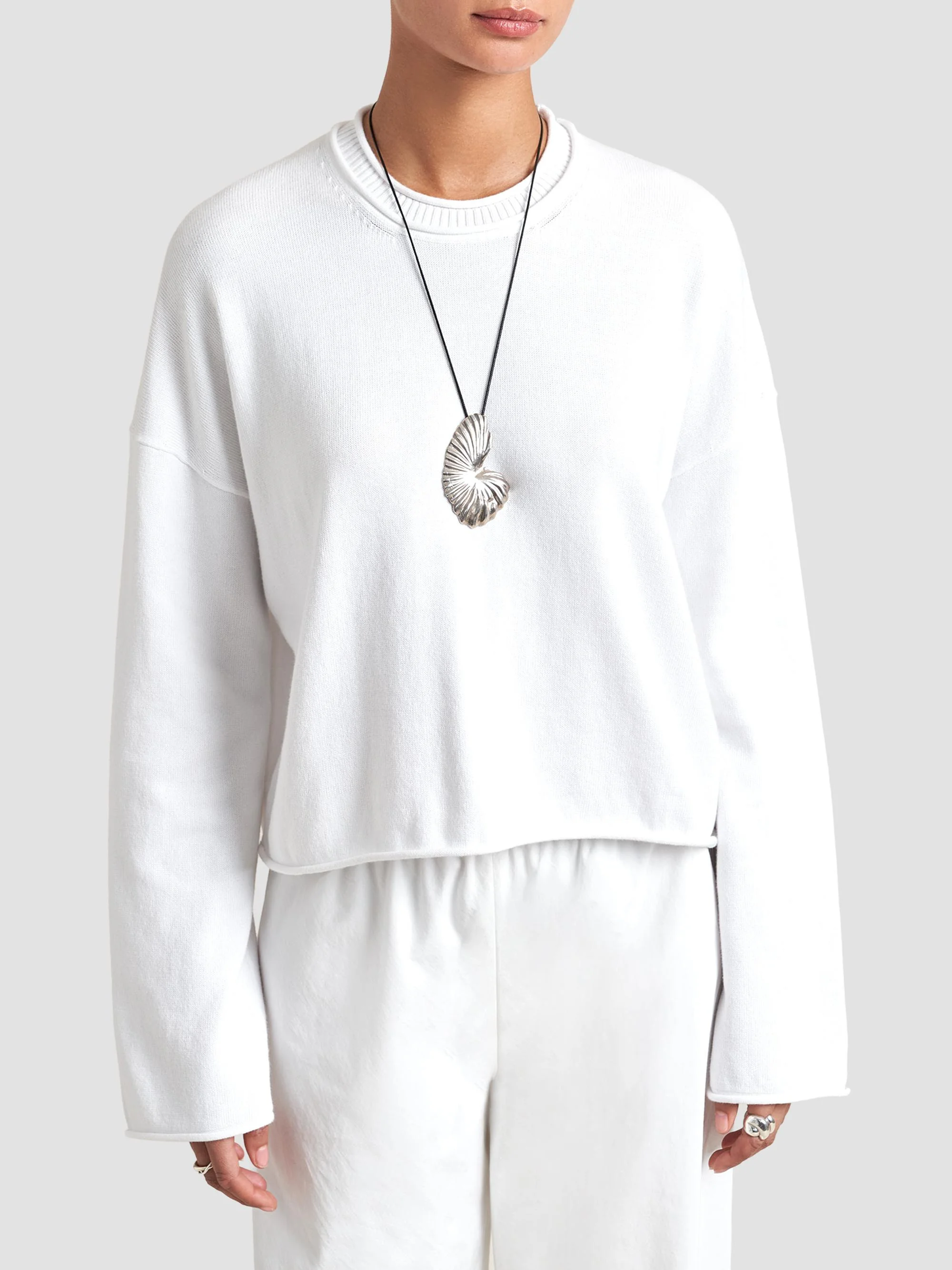 Women's Cotton Dominick Sweater - Ivory - 1