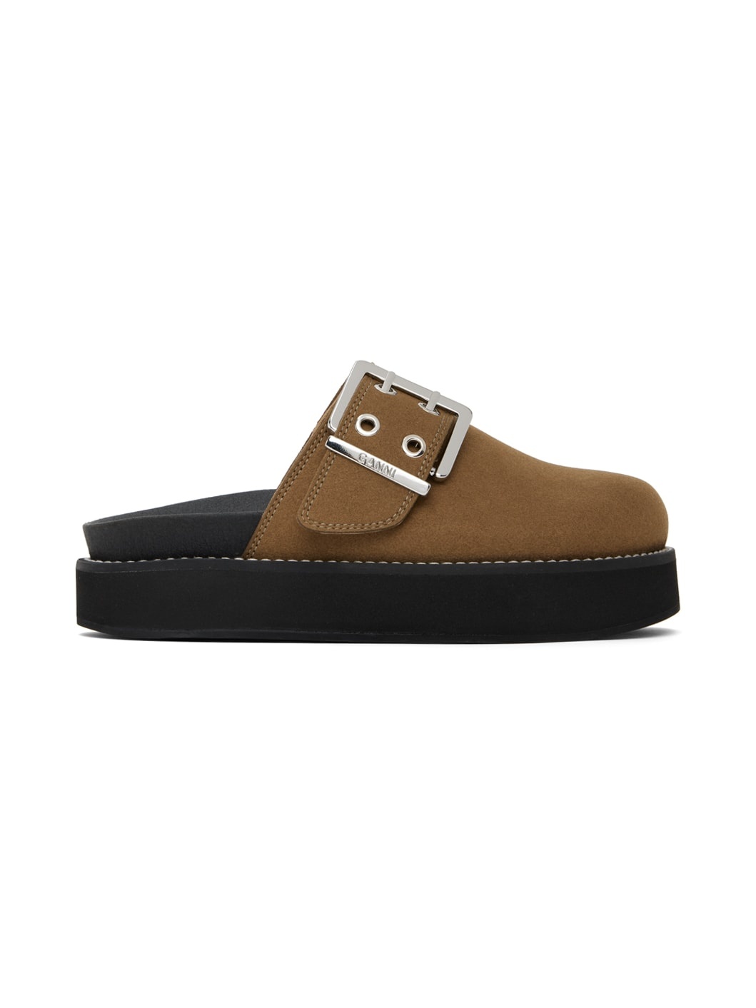 Brown Feminine Buckle Loafers - 1