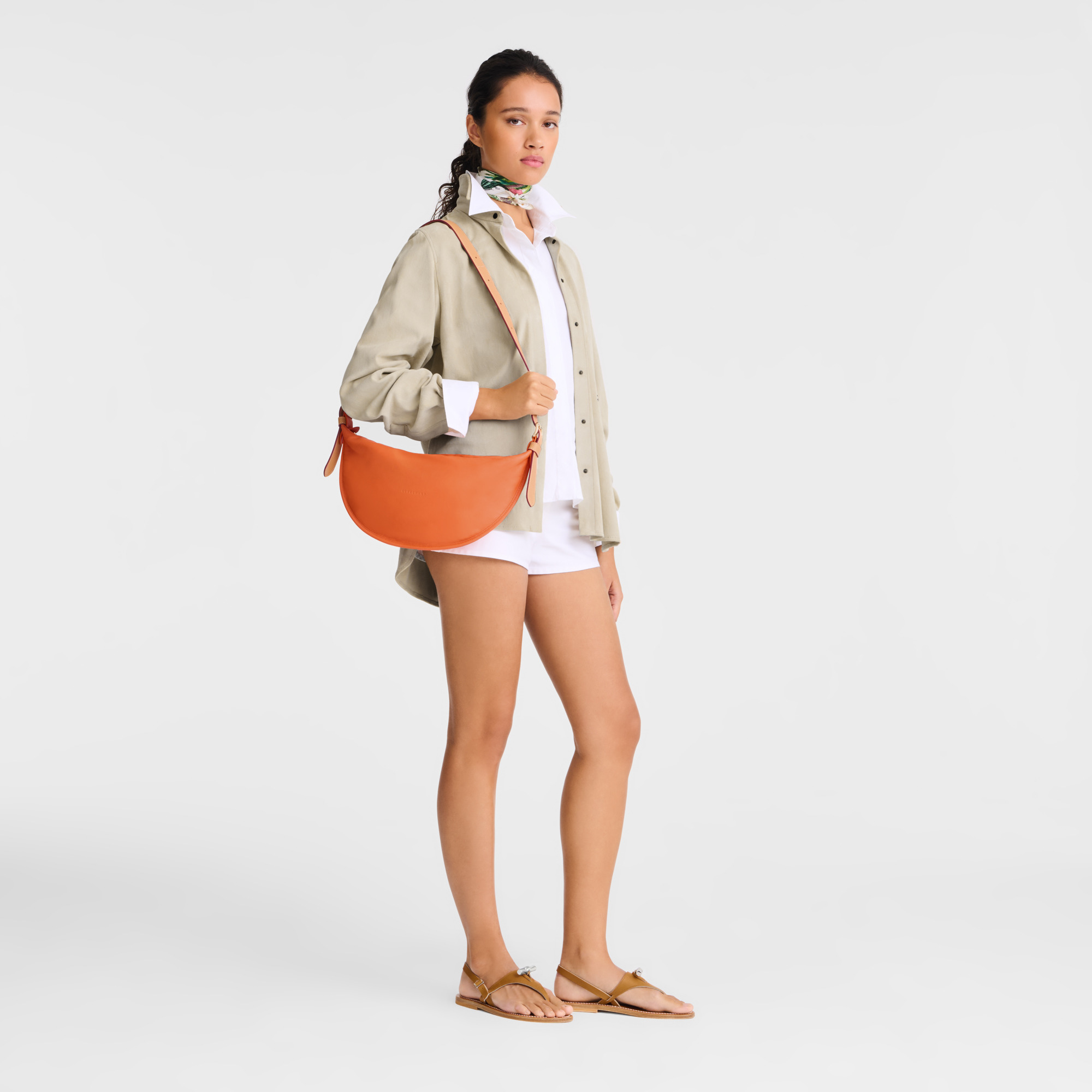 Longchamp Smoothie M Crossbody bag Orange - Leather | REVERSIBLE