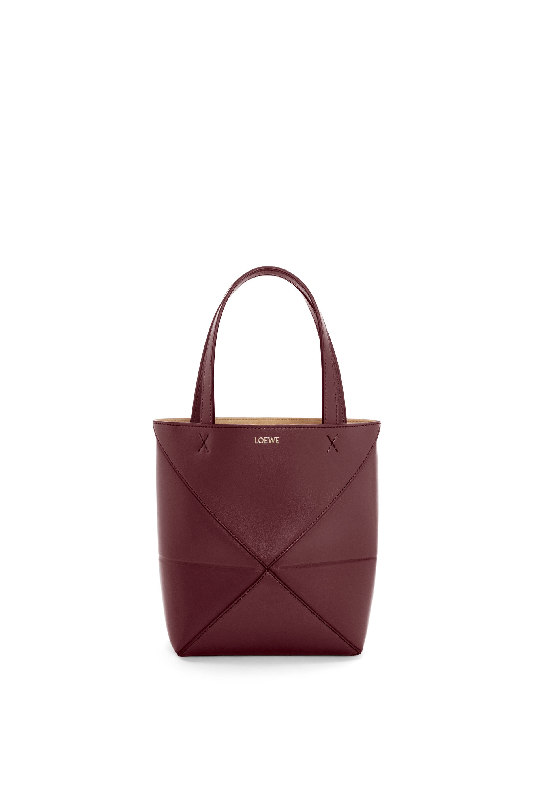 Mini Puzzle Fold Tote in shiny calfskin - 1