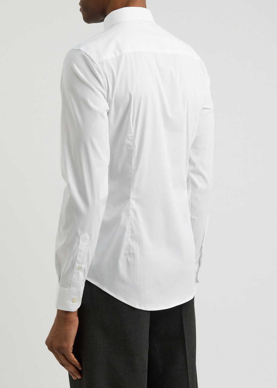 Emporio Armani Logo-embroidered Cotton-blend Shirt - 3