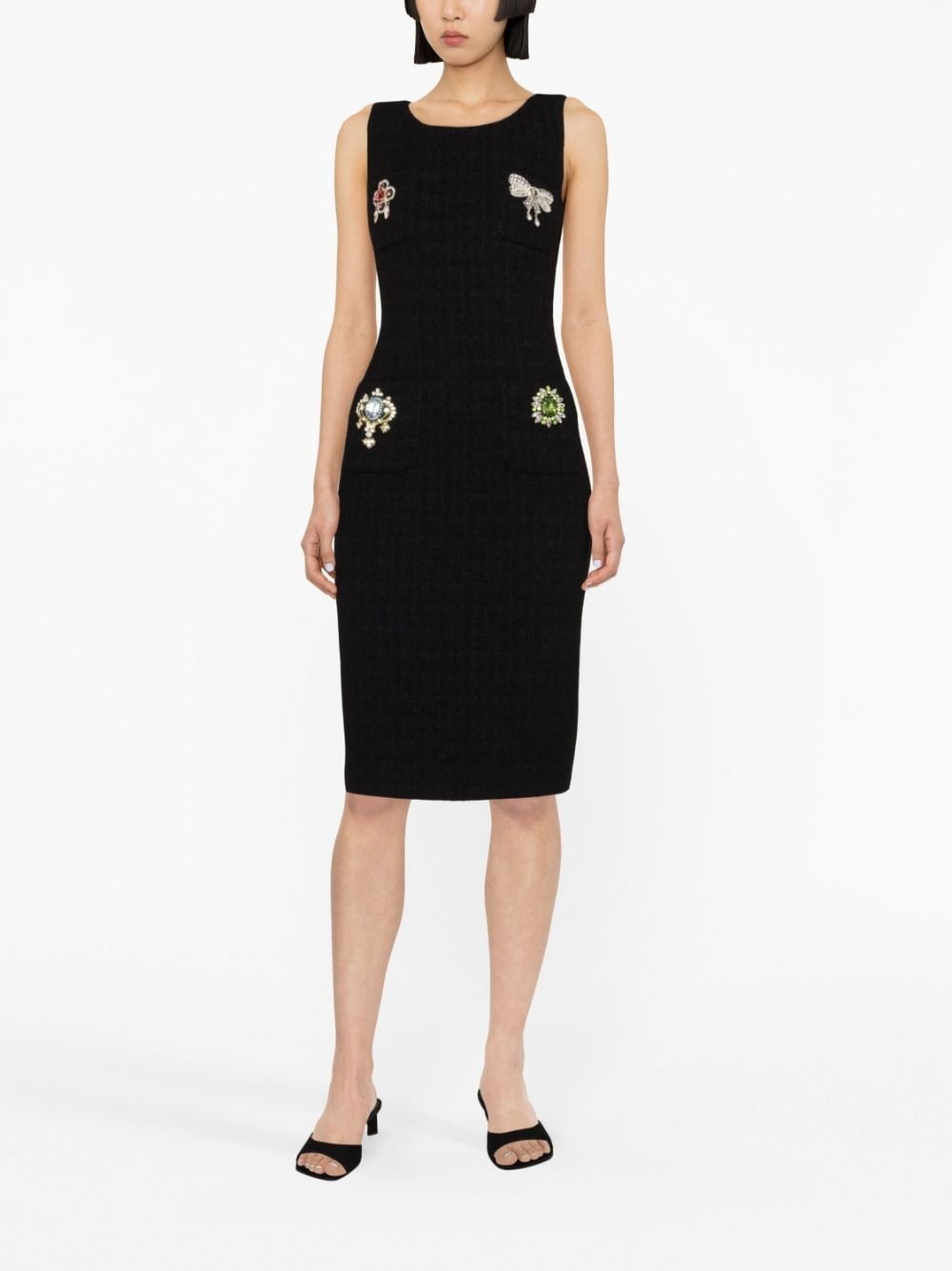 appliqué-detail midi dress - 2