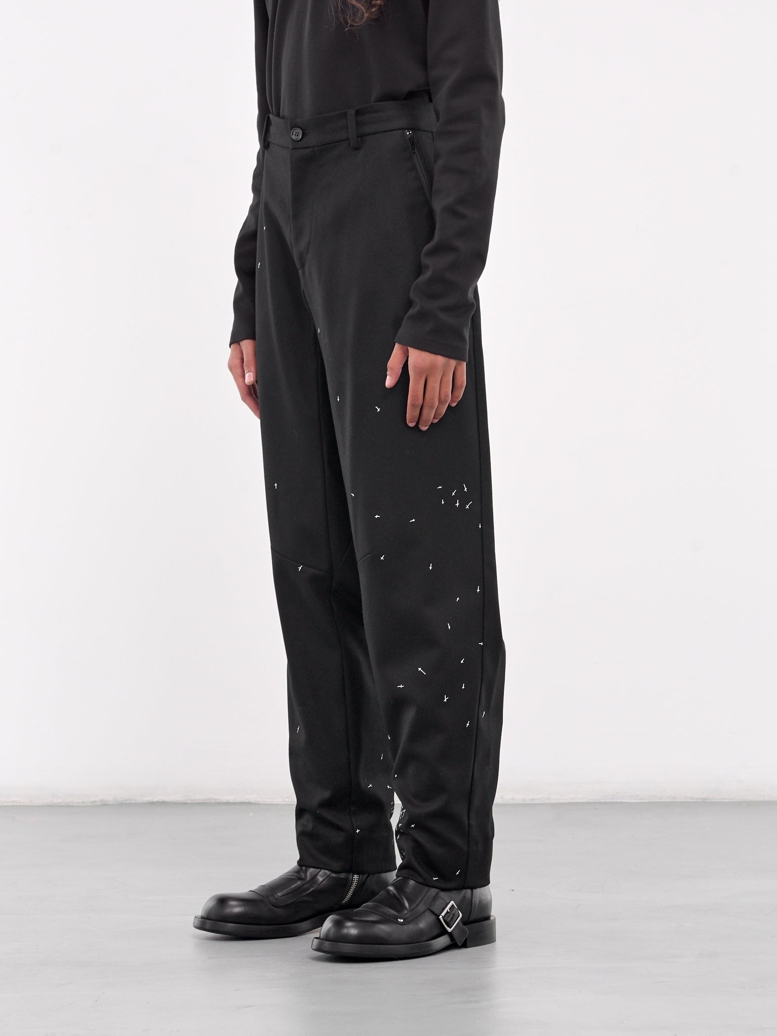 UNDERCOVER Cross Embellished Trousers | hlorenzo | REVERSIBLE