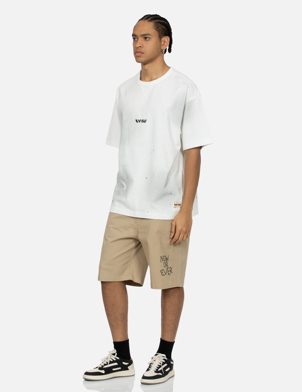 LOGO EMBROIDERY AND MULTI-PRINT LOOSE FIT T-SHIRT - 4