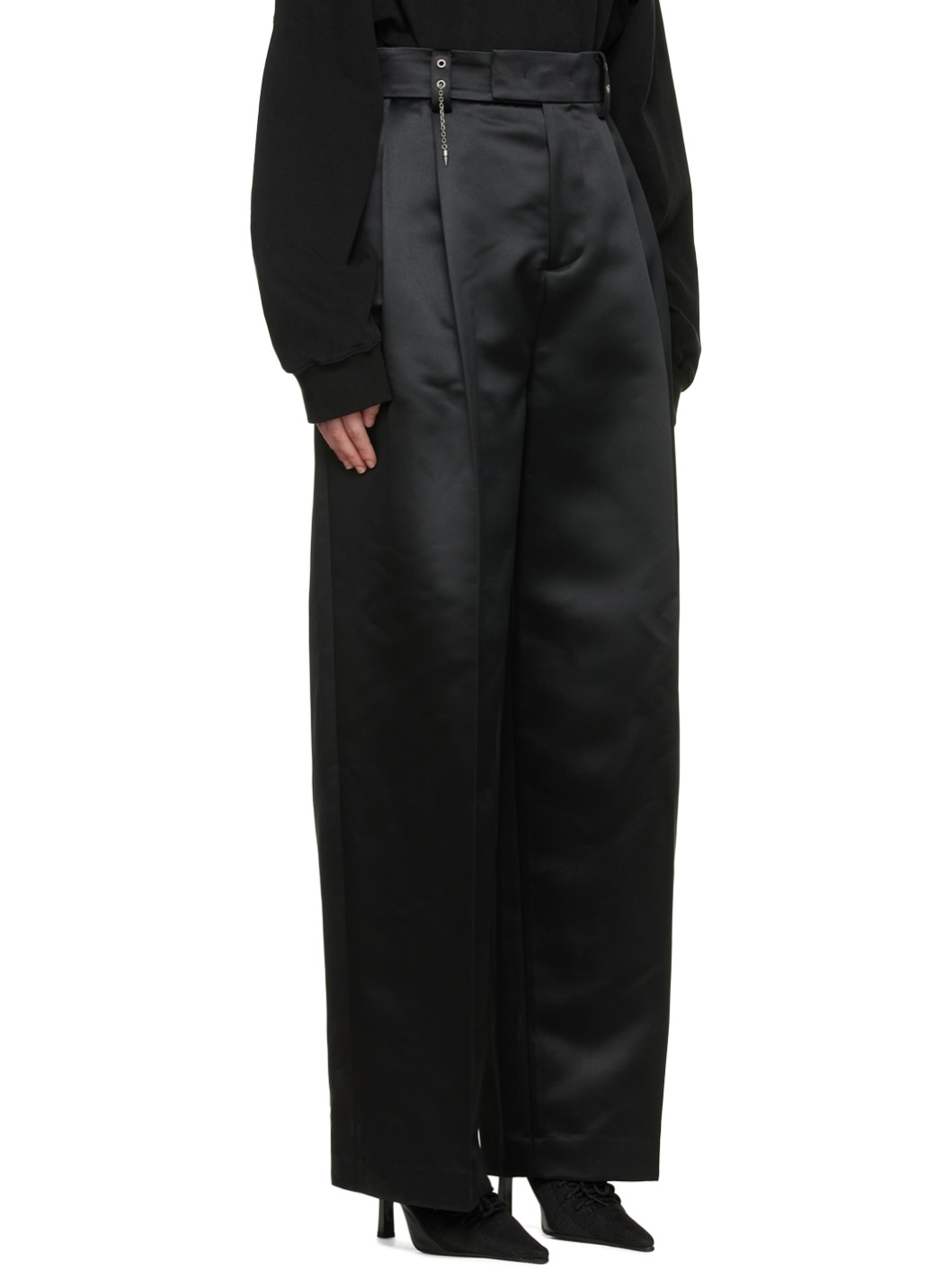 Black Polyester Trousers - 2