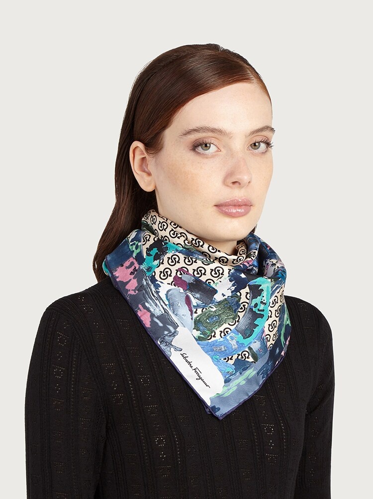 GANCIO S PRINT SILK FOULARD - 2