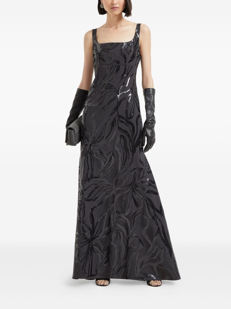 Brunello Cucinelli floral-sequin dress outlook