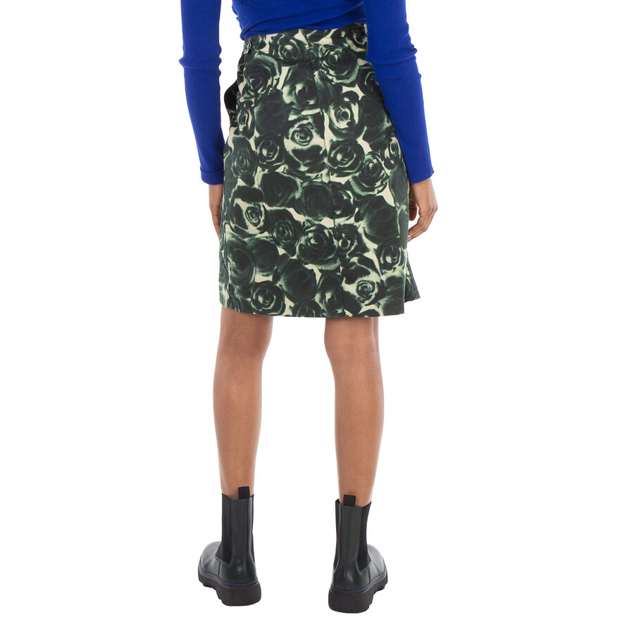 Burberry Floral Print Waxed Cotton Skirt - 6