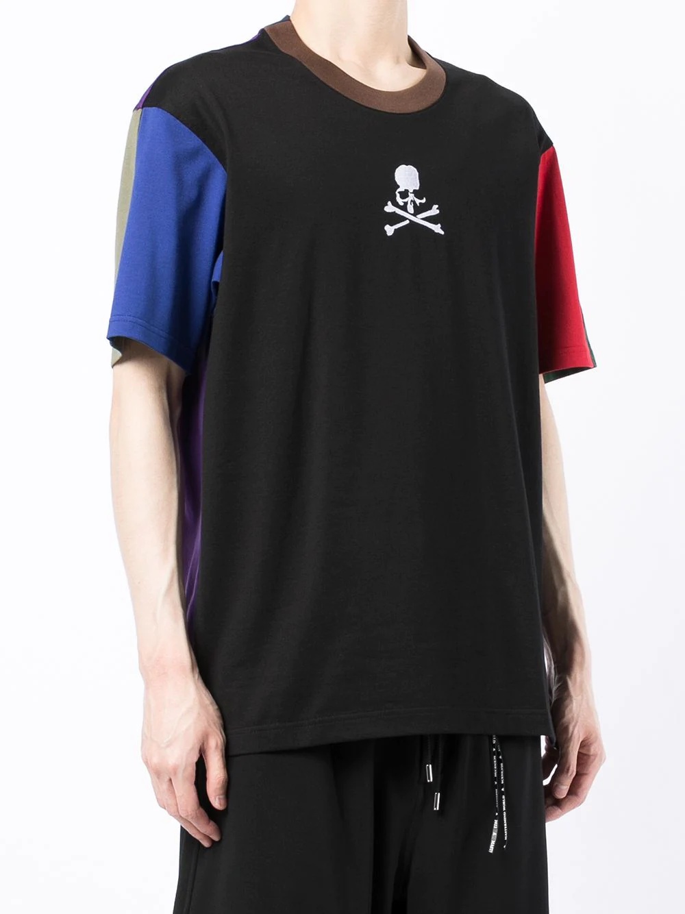 skull-print colourblock T-shirt - 3