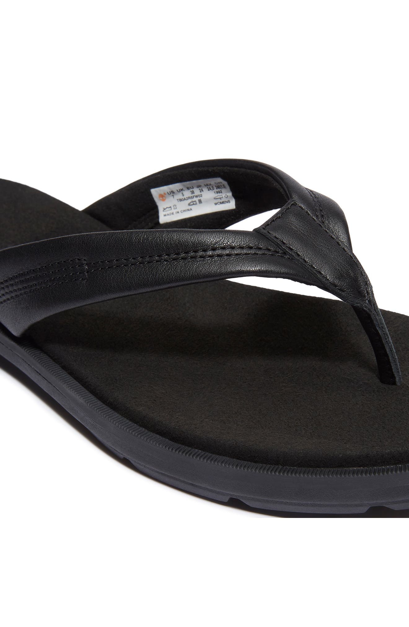 Timberland Calista Bay Flip Flop in Black Full Grain at Nordstrom - 9