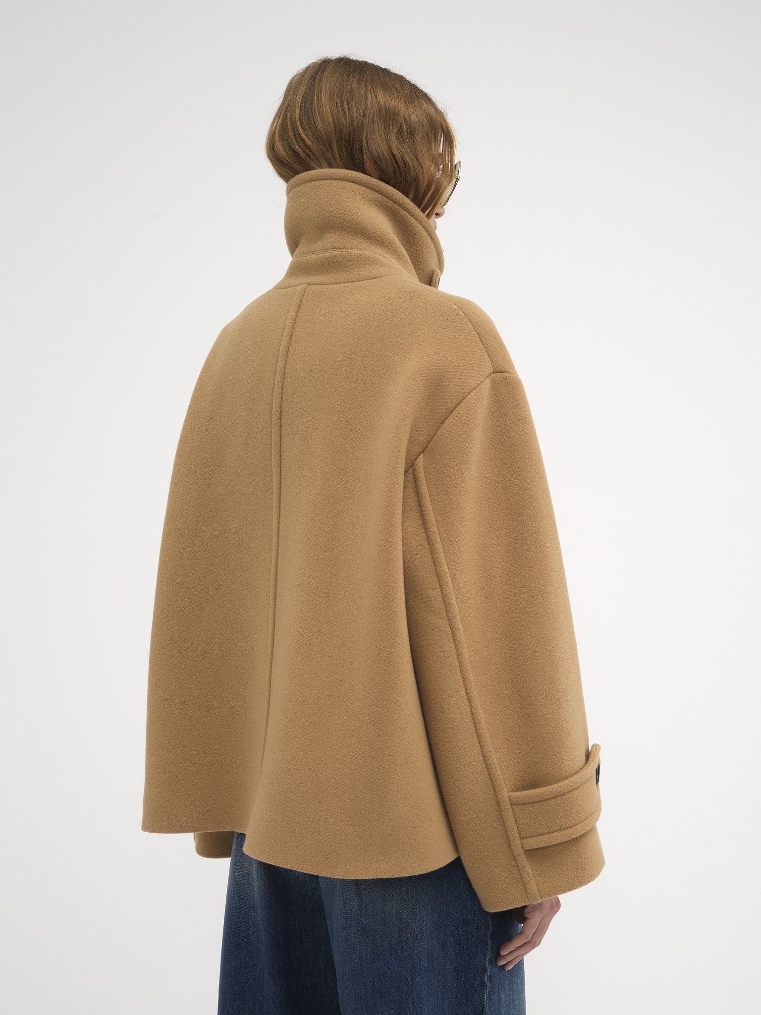 OVERSIZED SHORT COAT IN WOOL - 5