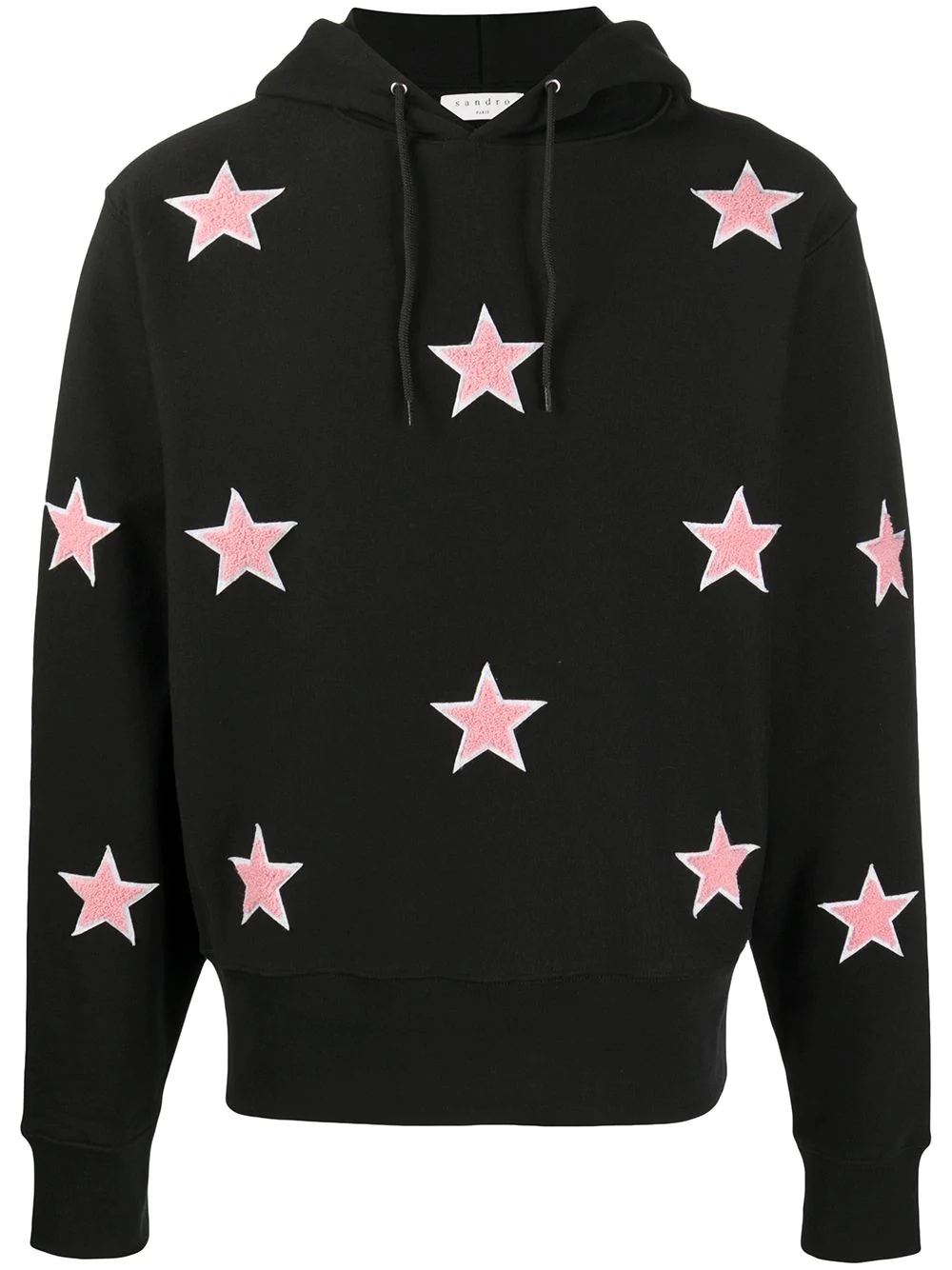 embroidered star patch hoodie - 1