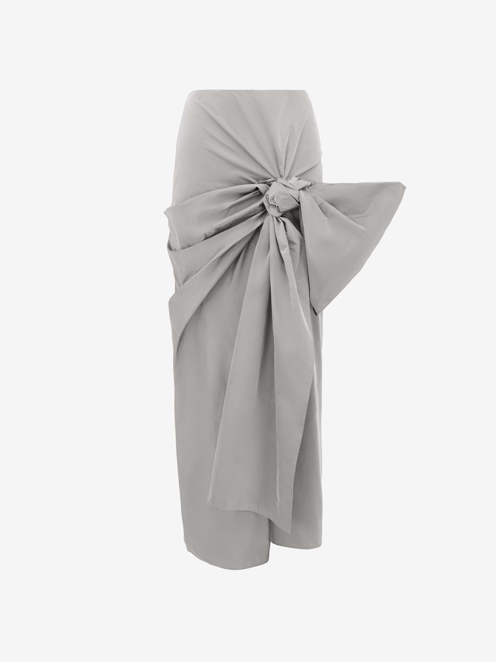 Women's Bow Detail Slim Skirt in Silver - 1