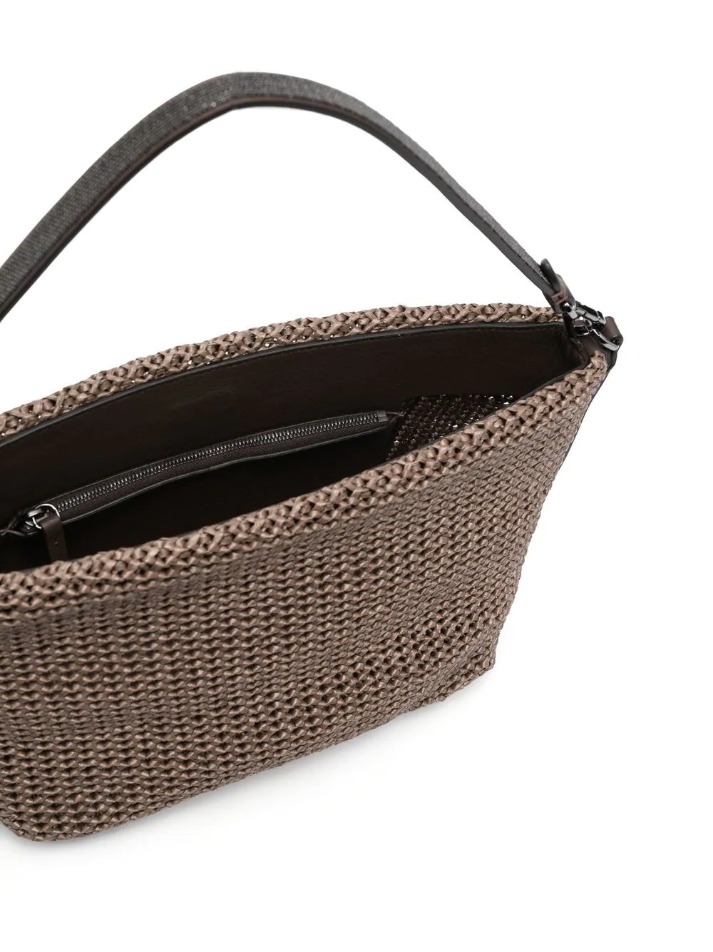 raffia-effect shoulder bag - 6