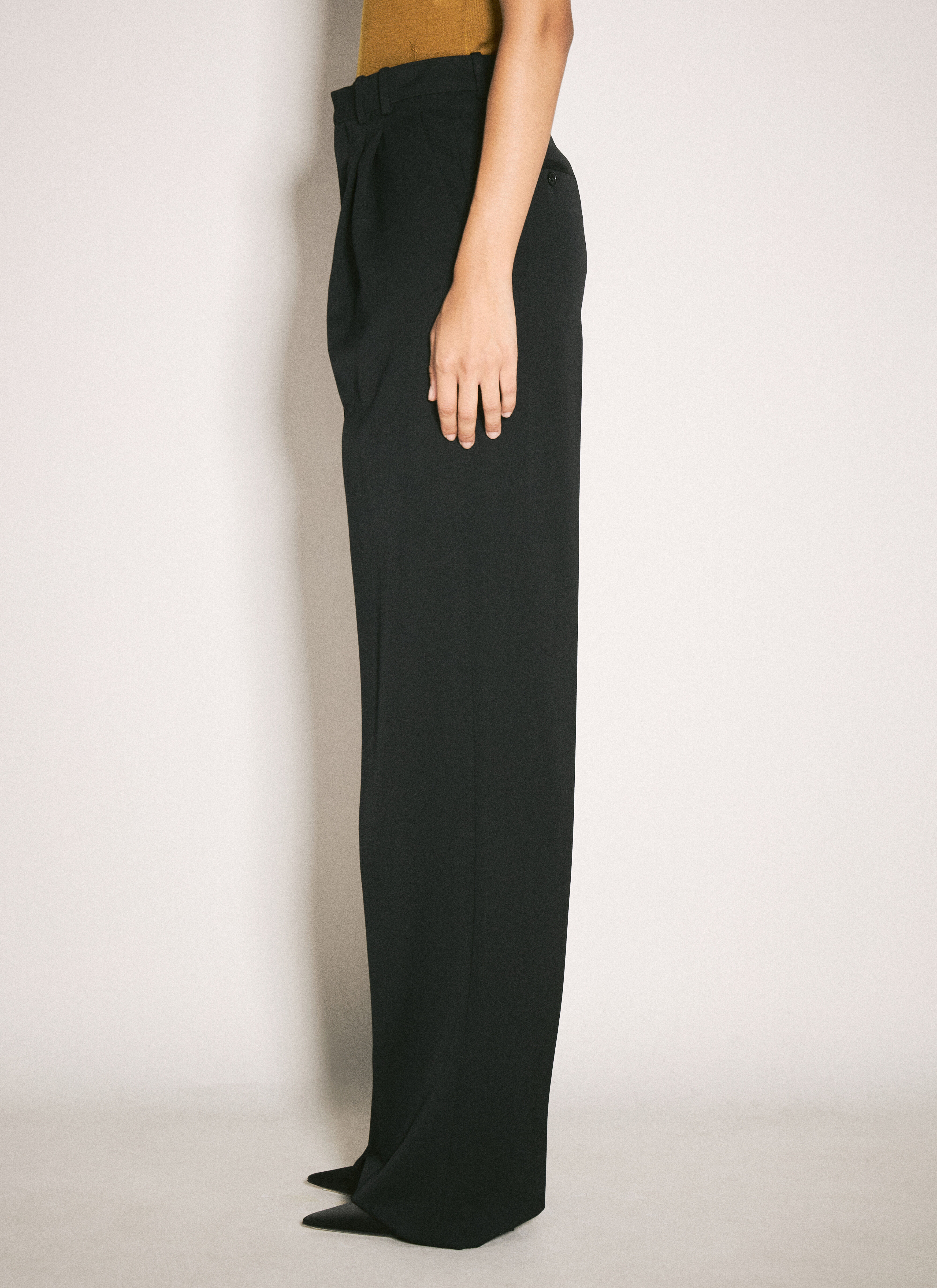 Wide-Leg Wool Pants - 5