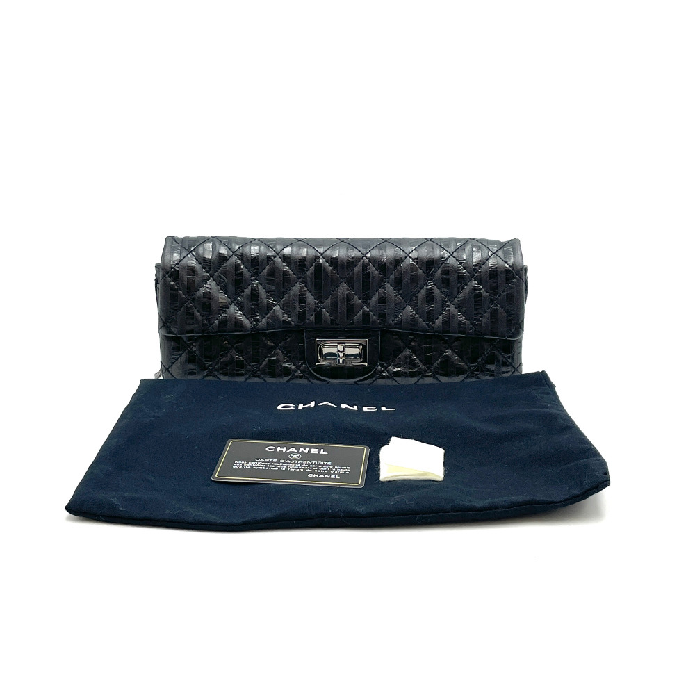 Chanel No. 12 Black 2.55 Baguette Bag - 16