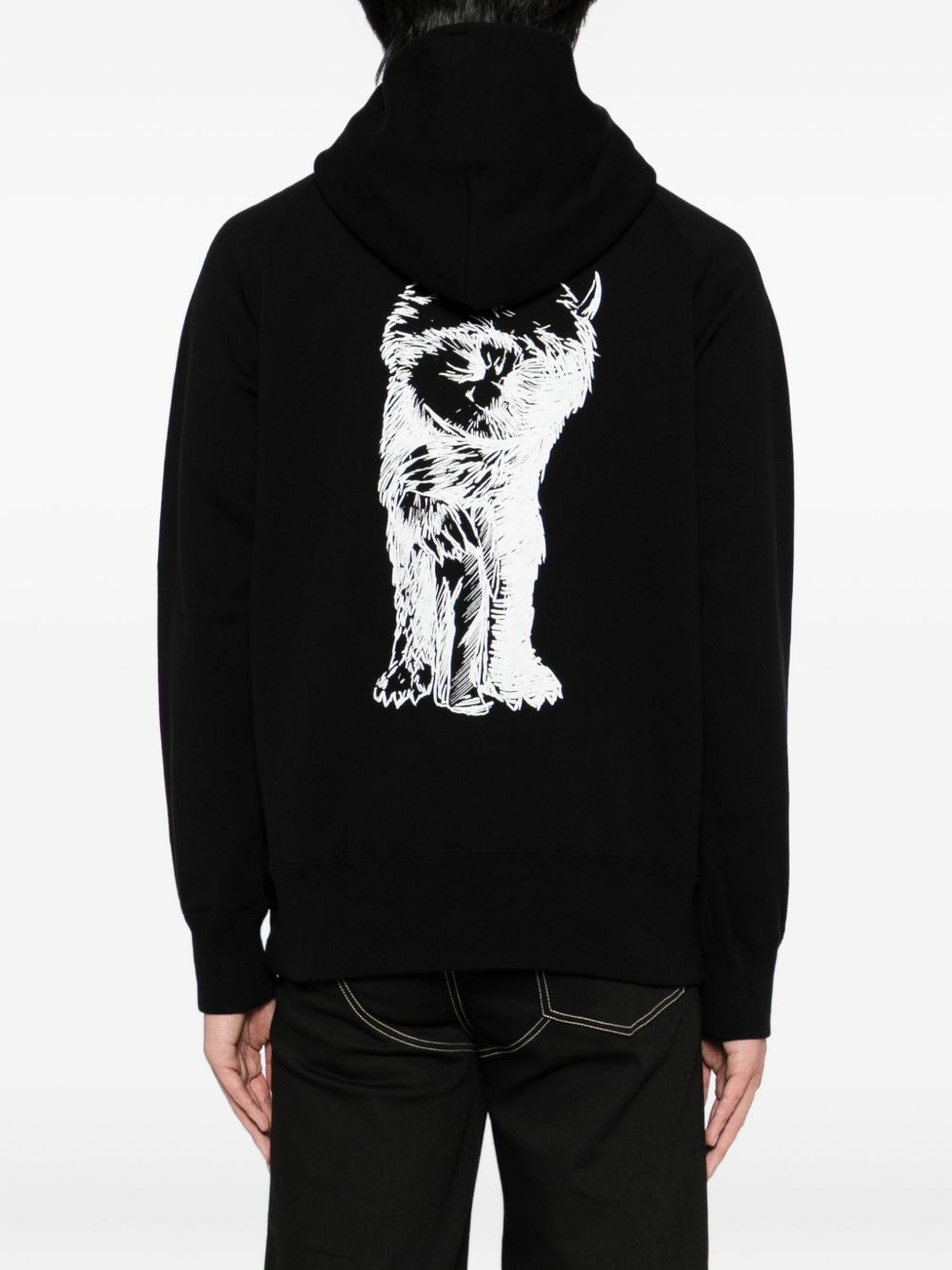 slogan-embroidered hoodie - 4