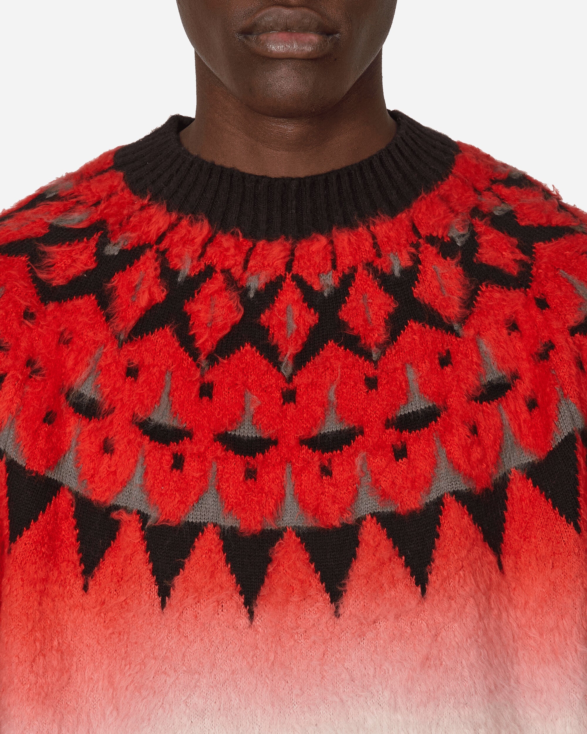 Jacquard Knit Sweater Red - 5