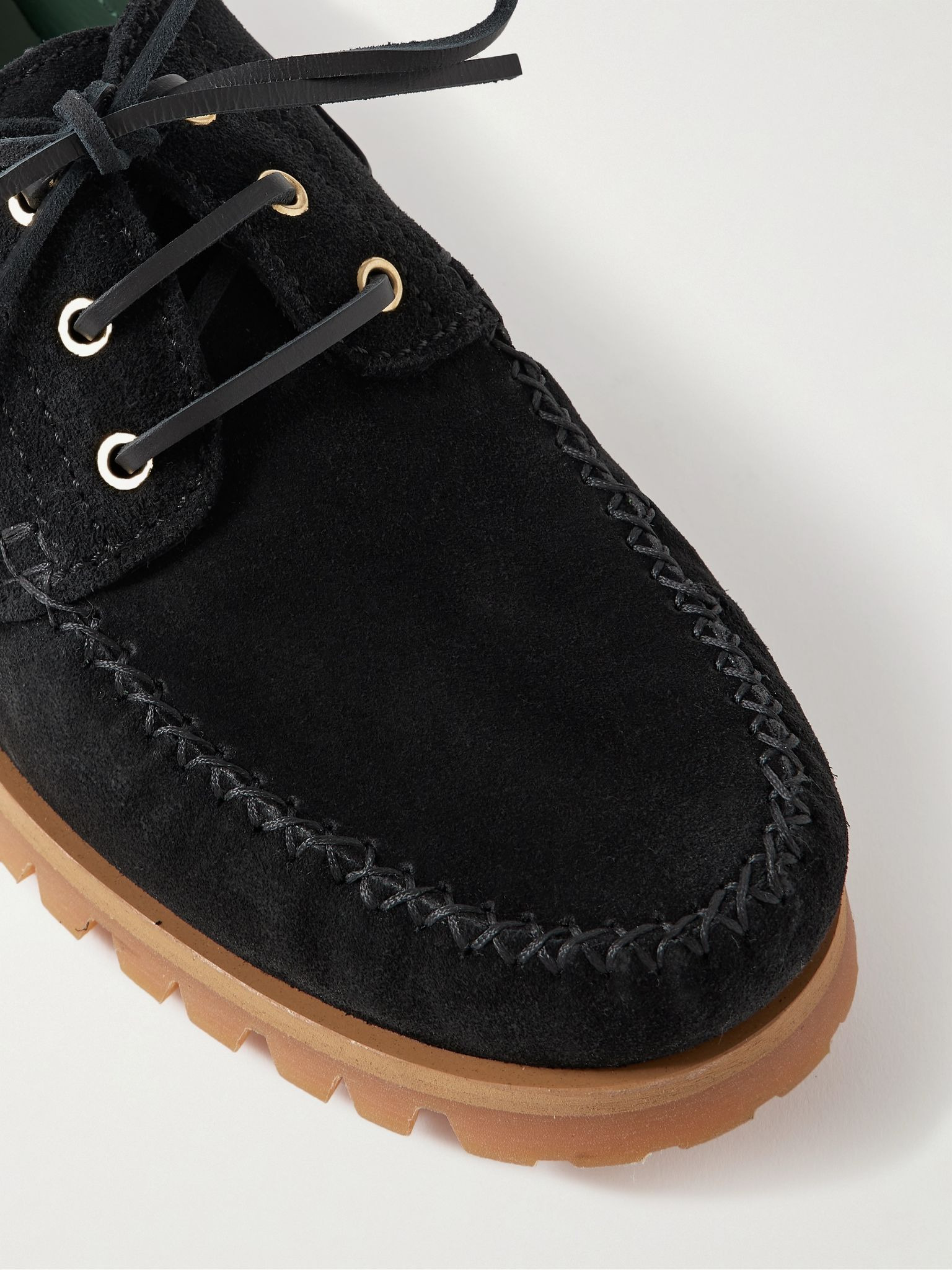 Aztec Suede Boat Shoes Black - 5