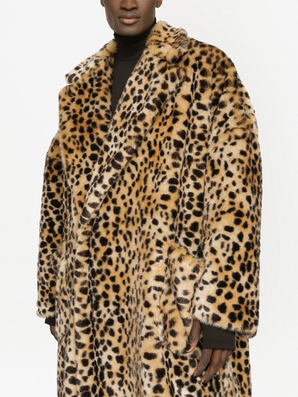 leopard-print faux-fur coat - 5