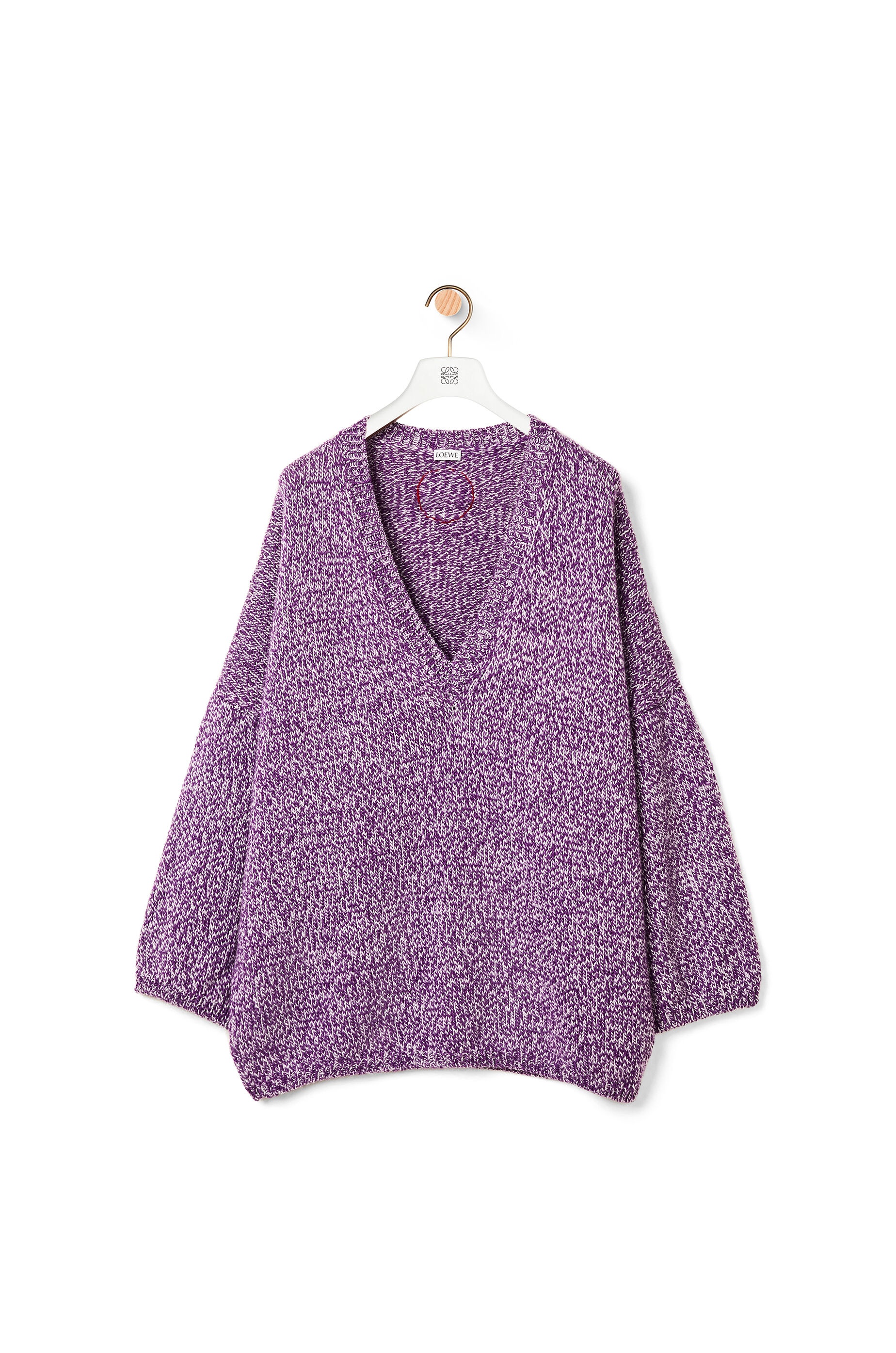 V neck oversize sweater in wool - 1