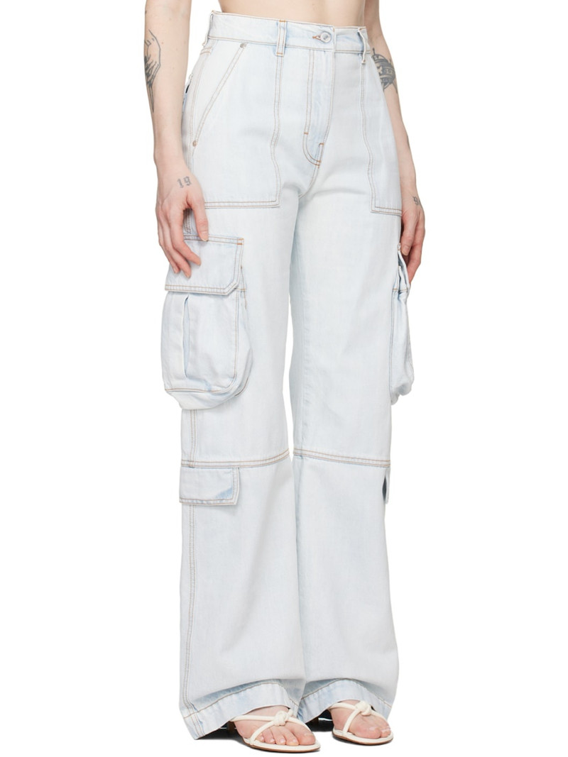 Blue Oversized Denim Cargo Pants 2