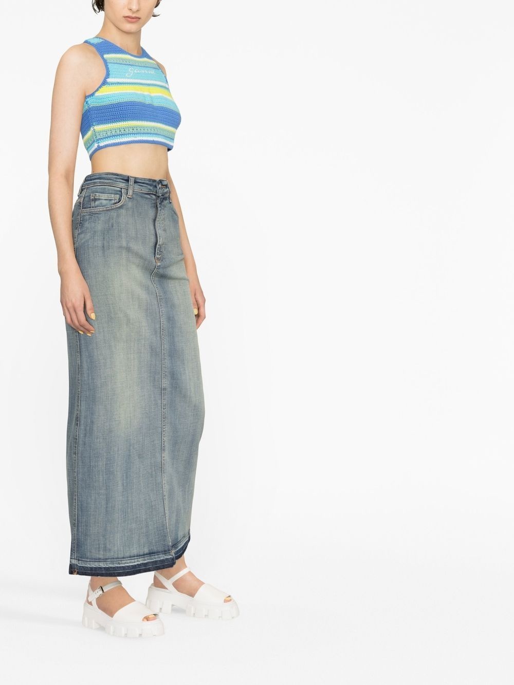 denim maxi skirt - 3
