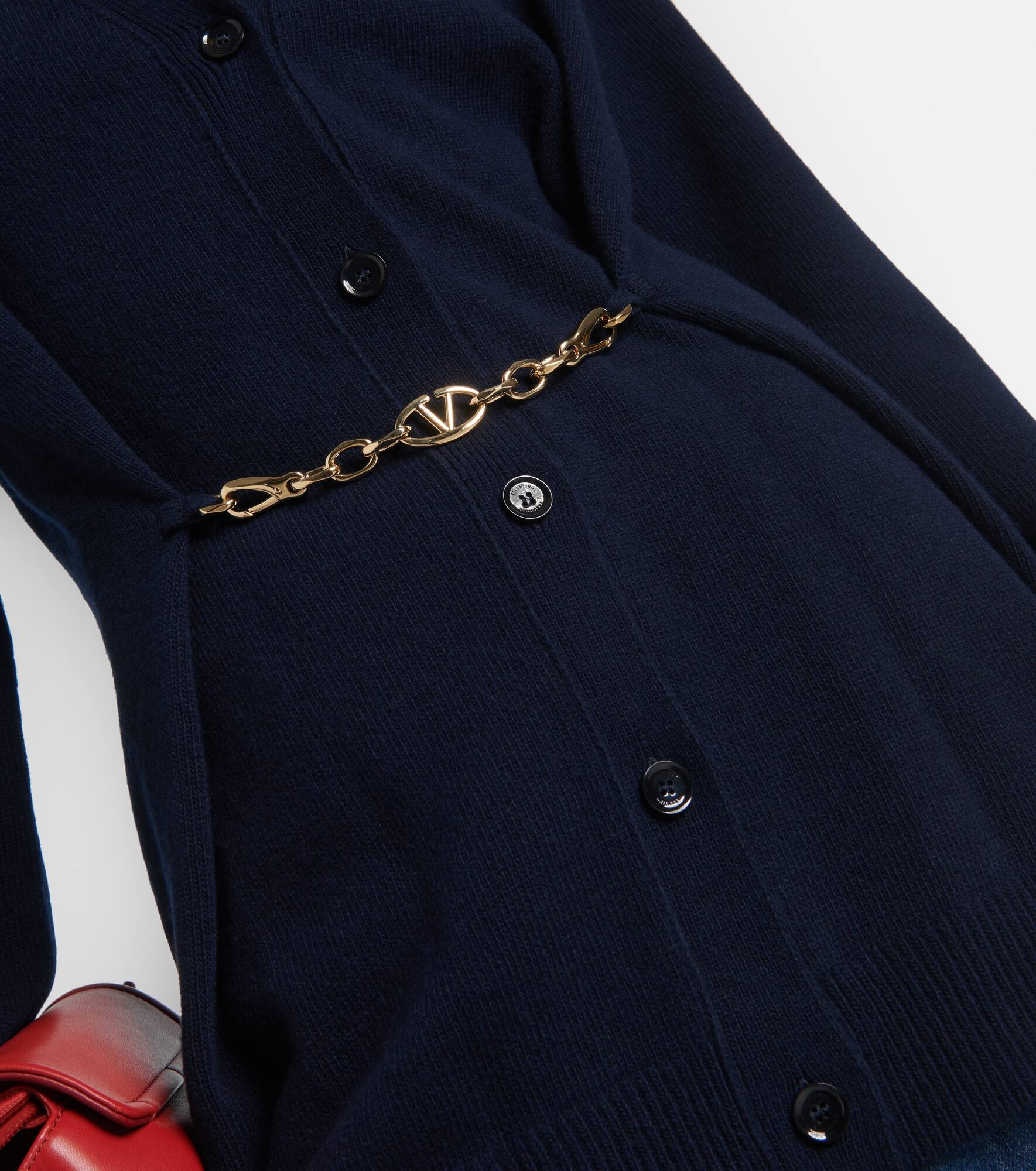 Chain-detail virgin wool cardigan - 5
