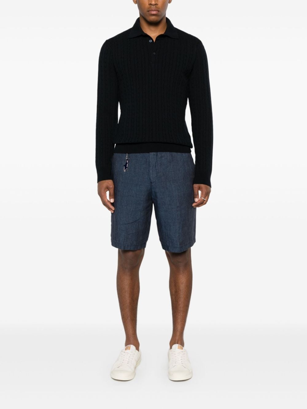 cable-knit polo shirt - 2