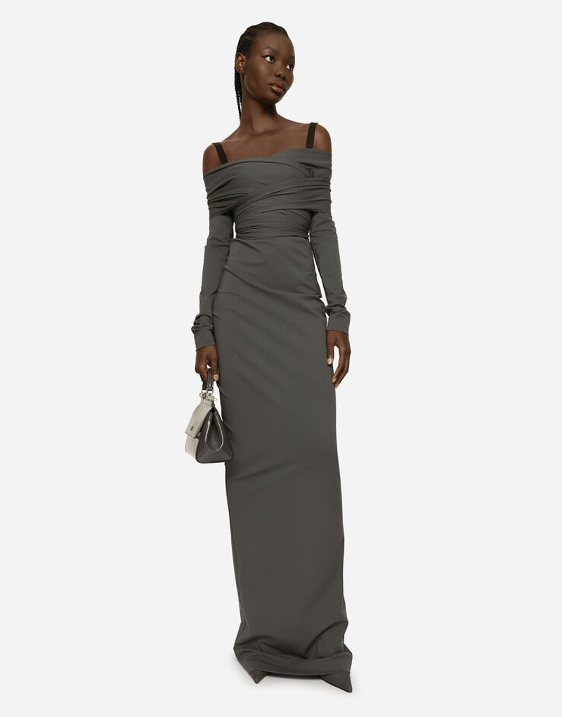 Long stretch jersey Milano rib dress 8