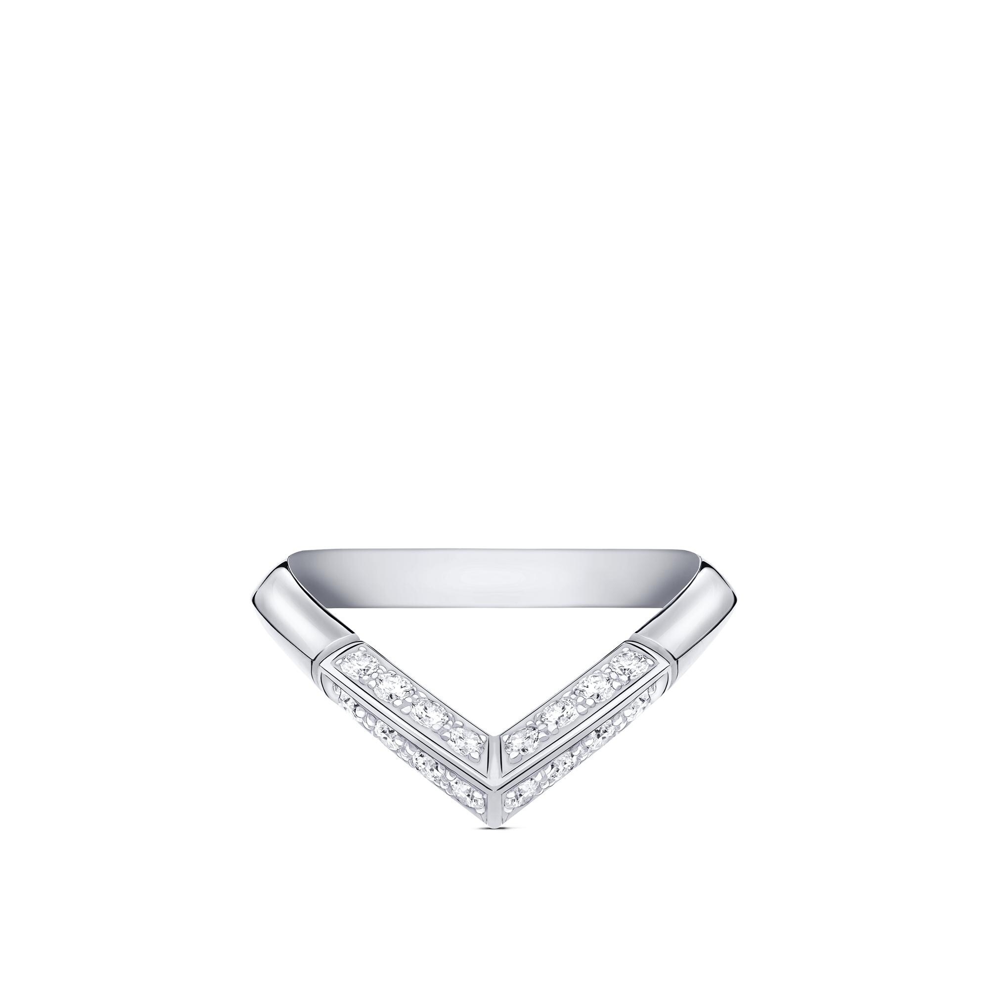 LV Diamonds Pavé V Ring, Platinum - 1