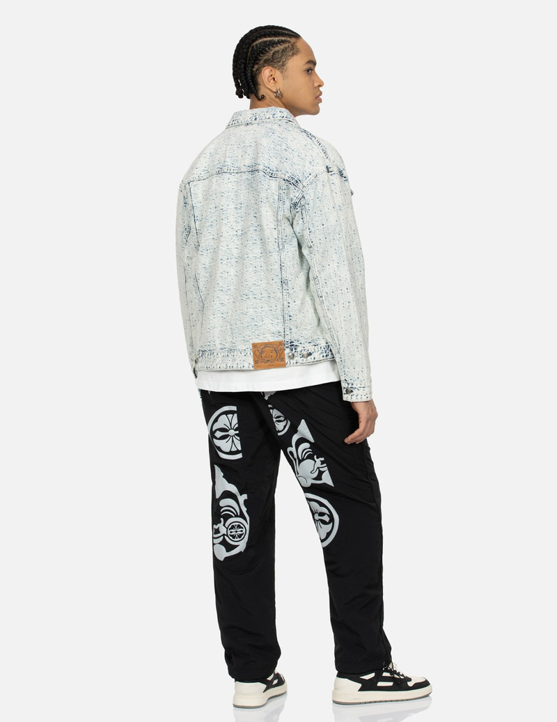 ALLOVER KAMON JACQUARD AND SEAGULL EMBROIDERY LOOSE FIT DENIM JACKET 4
