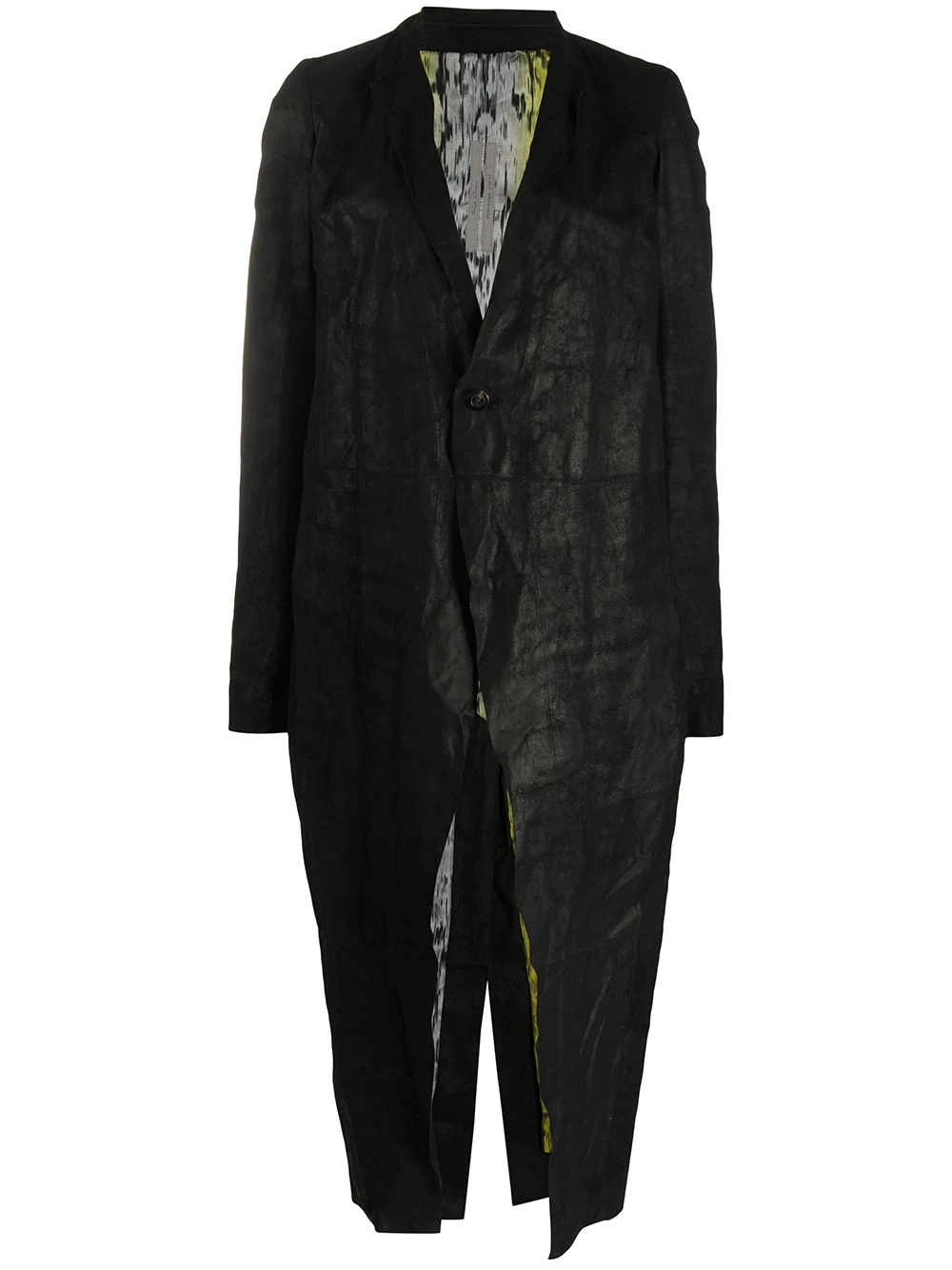 long creased-effect coat - 1