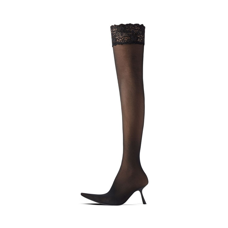 BALENCIAGA Women's New Flex 90mm Over-the-knee Boot  in Black/white outlook