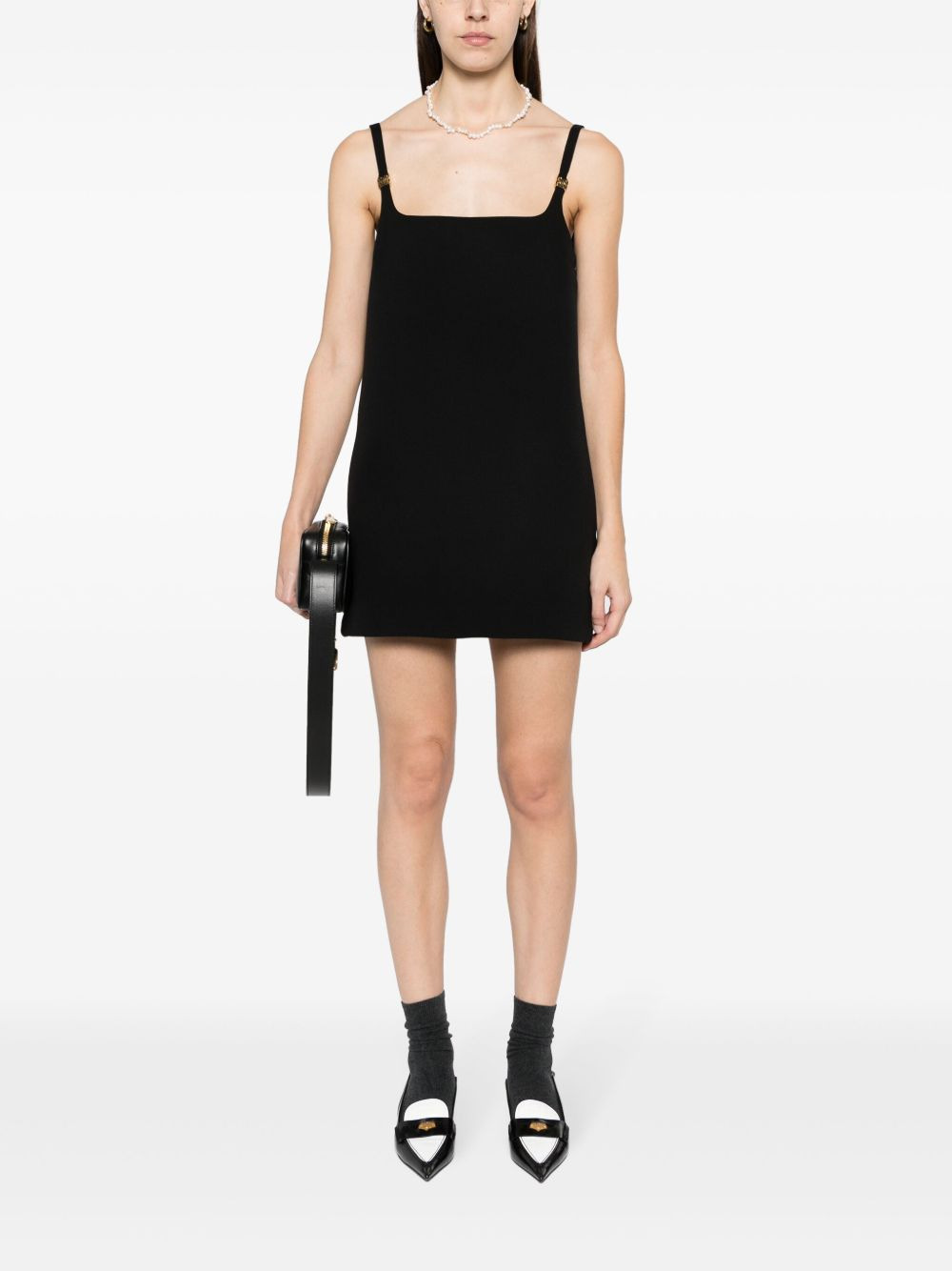 logo-plaque wool minidress - 2