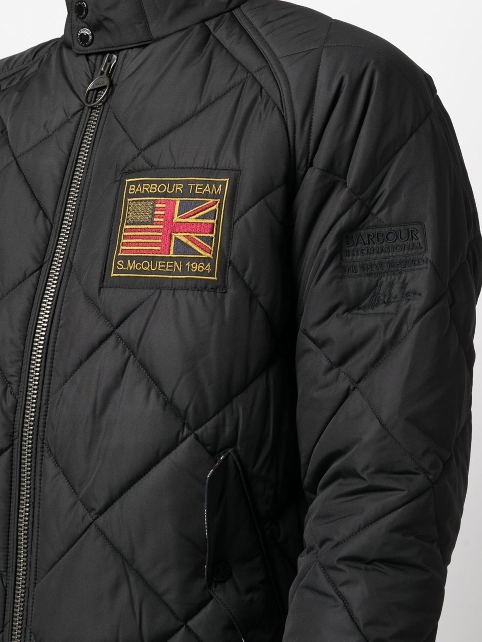 logo-patch quilted jacket - 5